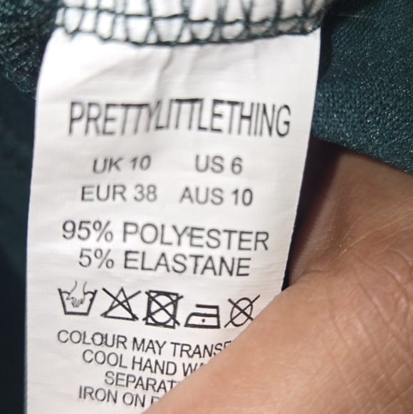 PrettyLittleThing | Emerald Green Mini Wrap Dress - Picture 4 of 5